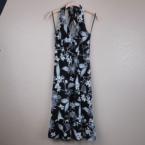 Alyn Paige Black and White Floral Print Dress